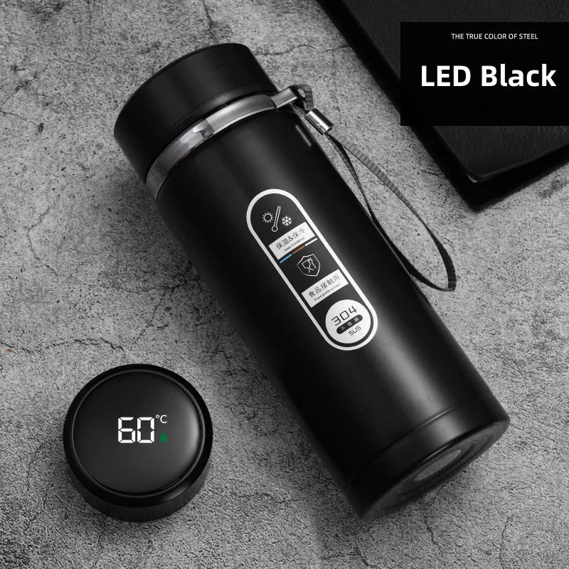TempraBottle – Smart Thermos Bottle with LED Temperature Display (800ml–1L) | Kalsten