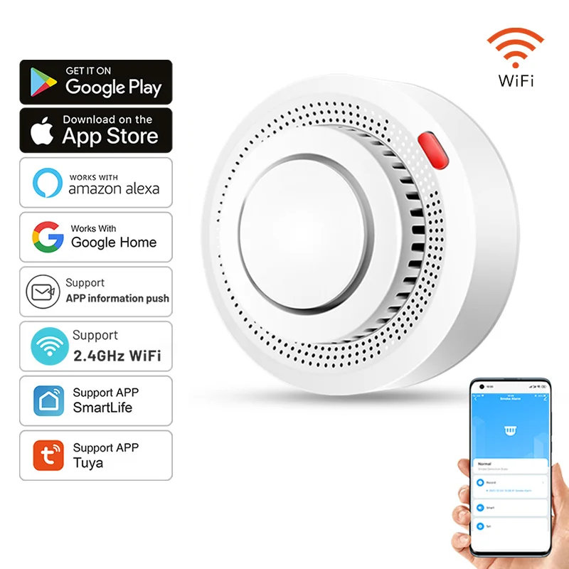 SafeSense Smart WiFi Smoke & Fire Alarm (85dB)