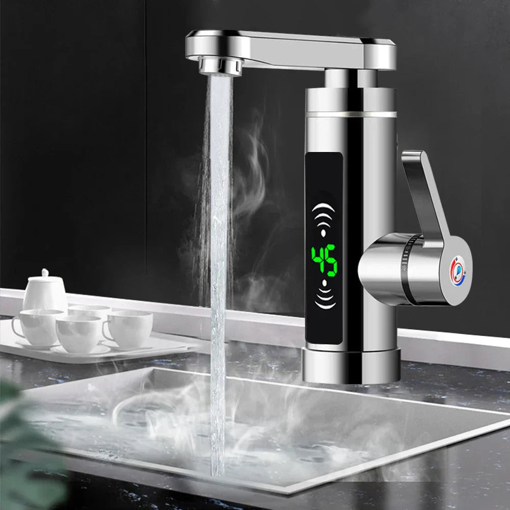 Kalsten | ThermoFlow 3000W Instant Heating Kitchen Tap with 360° Rotating Spout – Stainless Steel & Energy Efficient