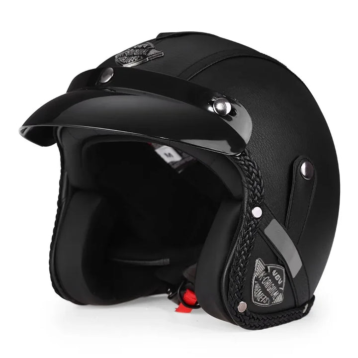 Noxord | Retro Motorcycle Helmet – Kael – (Open Face 3/4)