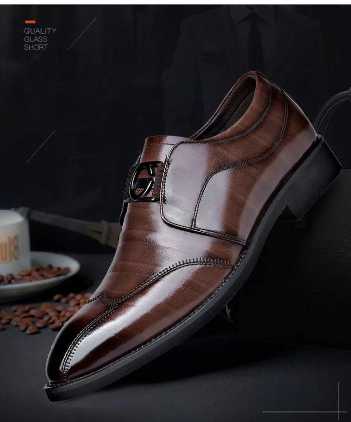 Kalsten | Men's Leather Shoes Stylish Men's Shoes Pointed Oxford Wedding Leather Men's Dress Shoes Gentleman Office Man Shoe