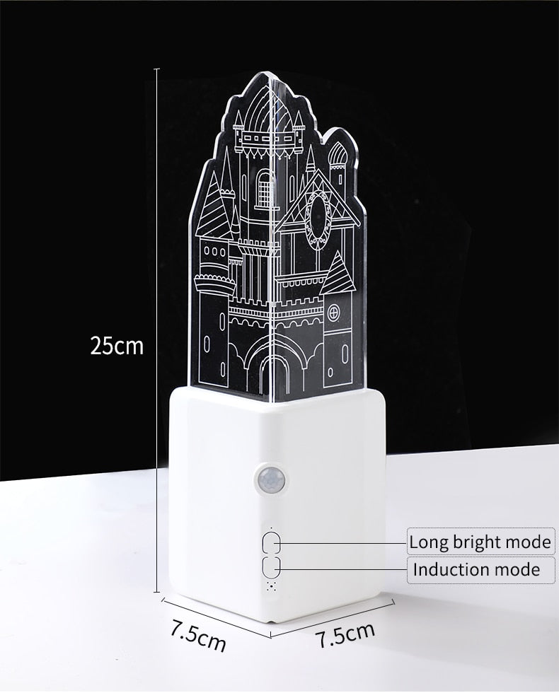 3D LED Rechargeable Wall Night Lamp | Kalsten