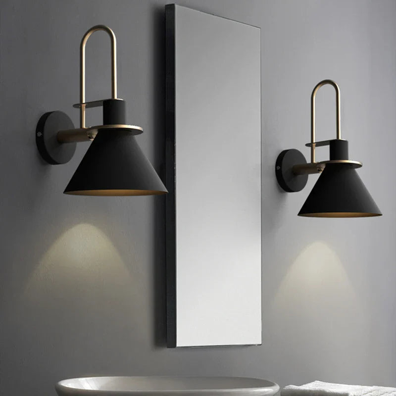Modern Industrial Iron Wall Lamp – E27 Downlight for Living Room, Bedroom, and Bathroom | Kalsten