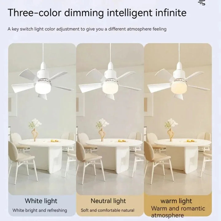 Ceiling Fan LED with Remote Control – Dimmable 30W, E27 Base, Modern Smart Wireless Fan Light for Bedroom and Living Room | Kalsten