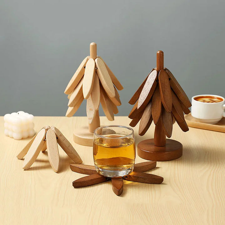 Wood-Look Coaster Set
