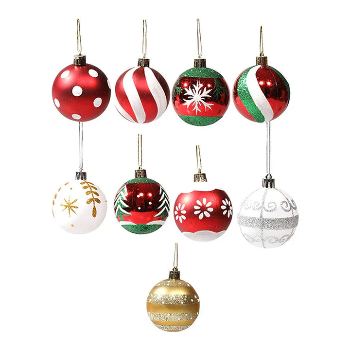 Elegant Snowflake Christmas Baubles Set – High-quality Christmas ornaments in red, white and gold, perfect for festive tree decoration at Christmas | Noxord