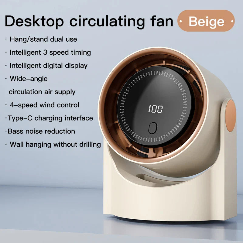Kalsten | Airiqo Bladeless USB Fan | 100 Levels | Whisper Quiet & Energy Efficient | Portable & Wall Mountable