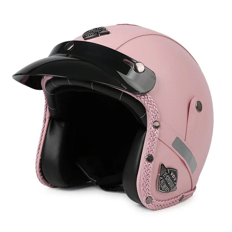 Noxord | Retro Motorcycle Helmet – Kael – (Open Face 3/4)