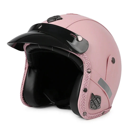 Noxord | Retro Motorcycle Helmet – Kael – (Open Face 3/4)