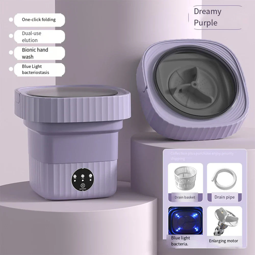 Compact Folding Ultrasonic Travel Laundry Washing Machine | Kalsten