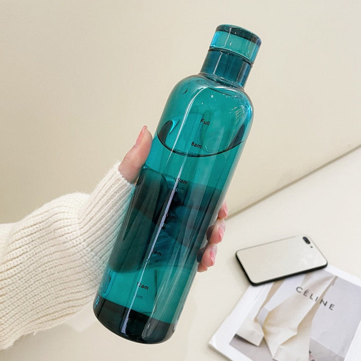 Heat-Resistant Glass Water Bottle – Time Scale Design