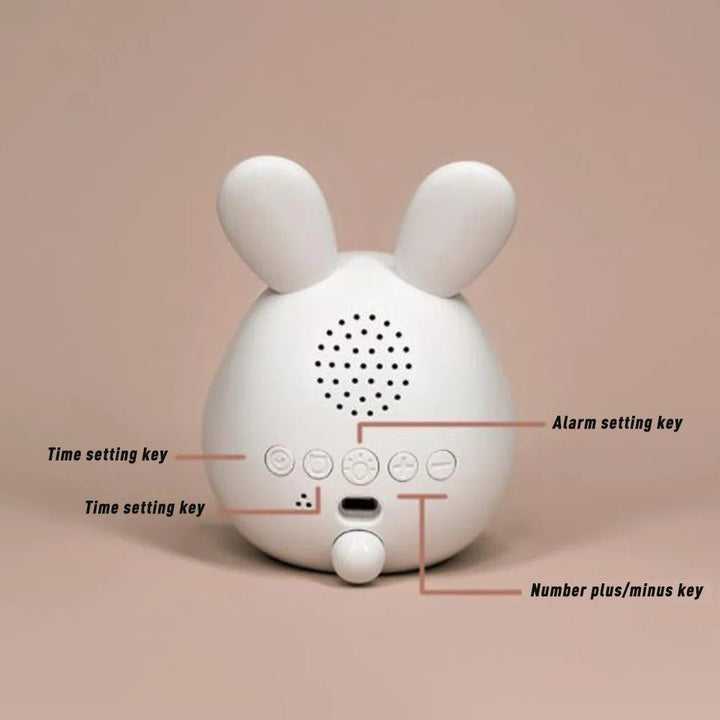 Rabbit-Shaped Kids' Alarm Clock with LED Night Light - BunniGlow | Kalsten