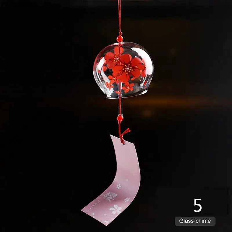 Kalsten | Yumeko Glass Wind Chime | Japanese Style | Handcrafted | Clear Sound | Decorative Pendant