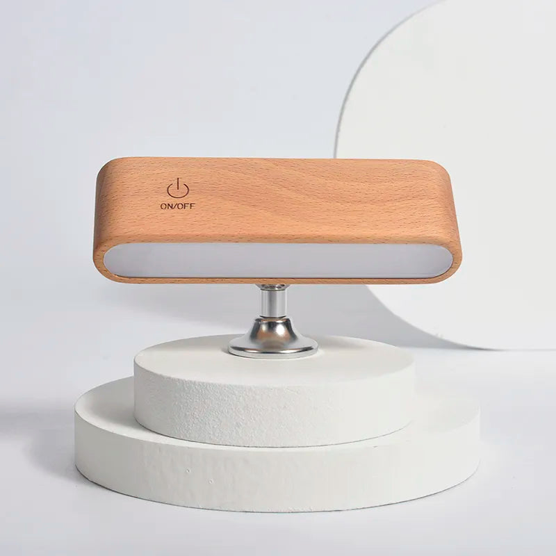 Rotatable Magnetic Wooden Rechargeable LED Night Lamp | Noxord