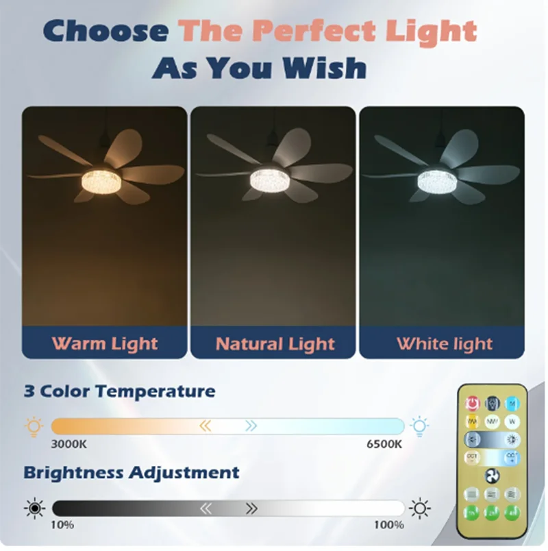 Elegant Flower Energy Saving RC Ceiling Fan Lamp | Noxord