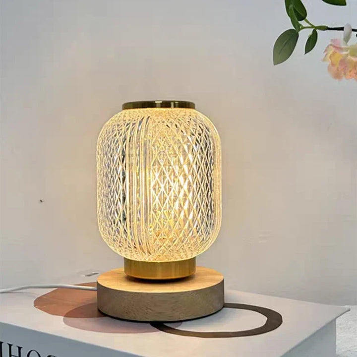 Dimmable Crystal Table Lamp - Stylish Golden Dimmable Table Lamp with Luxurious Crystal Design Kalsten