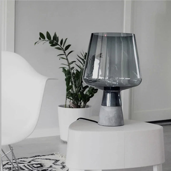 NordicCement Table Lamp – Minimalist Design with Concrete Base Noxord