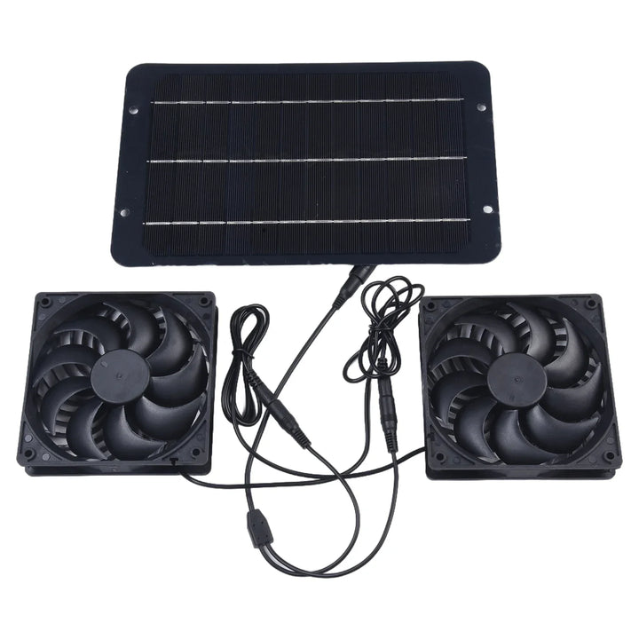 Kalsten | AirSol Duo Ventilation System | Solar-powered Dual Exhaust Fans | 10W | For Greenhouse, Livestock Barn & Outdoor Applications