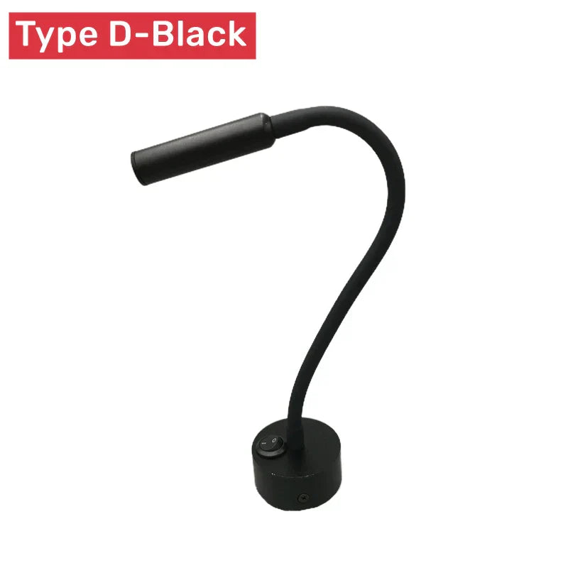 Modern Flexible LED Reading Wall Lamp with Switch for Bedroom and Study - 1W/3W | Kalsten