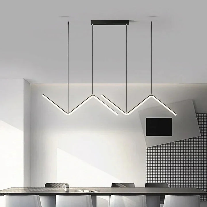 Modern LED Pendant Light – 90cm 2-Head Adjustable Fixture with Remote Control, Dimmable, for Living Room, Bedroom, Hotel, and Study | Kalsten