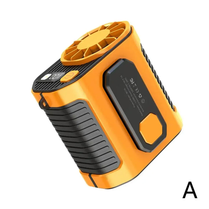 20000mAh Portable Waist Fan - Strong Wind Hanging Neck Fan with Power Bank and LED Lighting for Outdoor Sports and Work | Kalsten