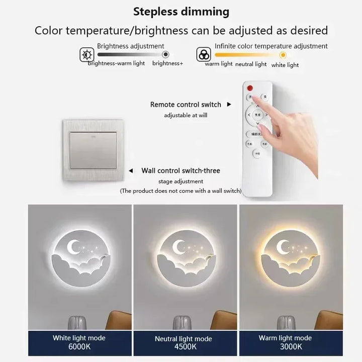 Moon & Stars LED Night Wall Light