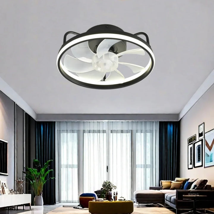 Modern LED Ceiling Fan Light with DC Motor - 6 Speed, Timer, Low Floor Attic Fan, Remote Control Decorative Light | Kalsten