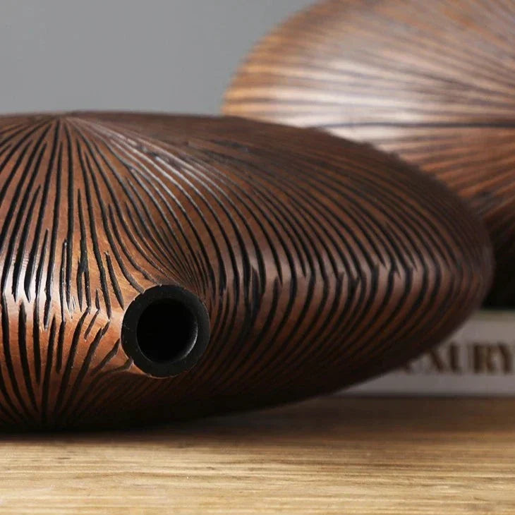 Noxord | ClayAura Sahara Sculptured Vase | Handmade | Modern Decor for Home | Elegant Design