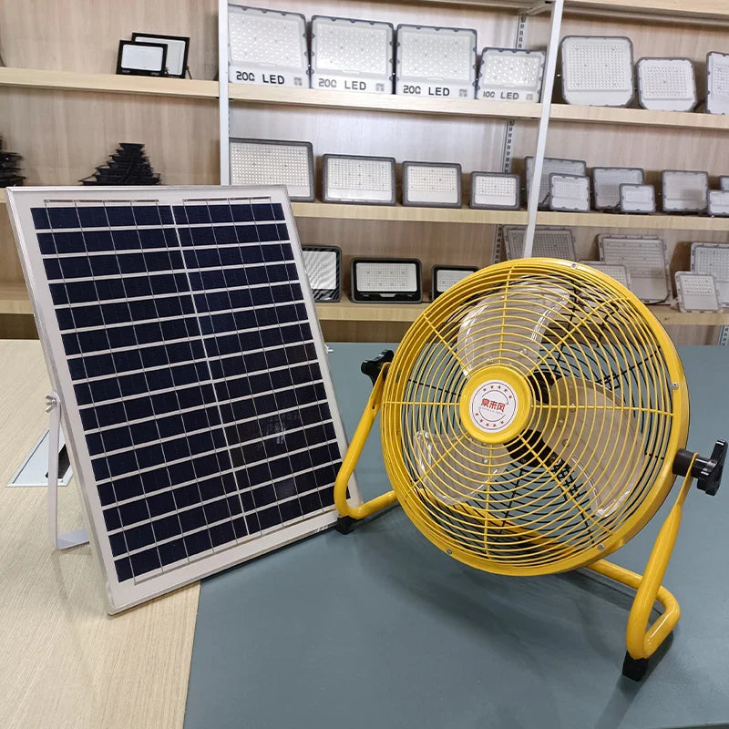 214-Inch Portable Rechargeable Table Fan – Solar & AC Powered Dual Input for Home, Camping & Fishing | Kalsten