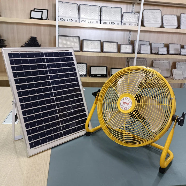 214-Inch Portable Rechargeable Table Fan – Solar & AC Powered Dual Input for Home, Camping & Fishing | Kalsten