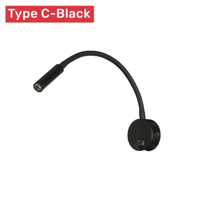 Modern Flexible LED Reading Wall Lamp with Switch for Bedroom and Study - 1W/3W | Kalsten