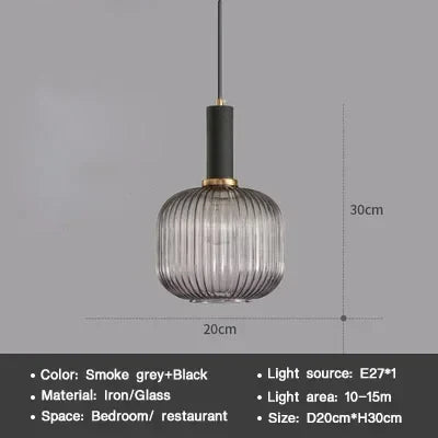 Modern Nordic Glass Pendant Light – Single Head LED Hanging Lamp for Dining Room, Bedroom, Cafe, and Study – White, Green, Cognac & More | Kalsten