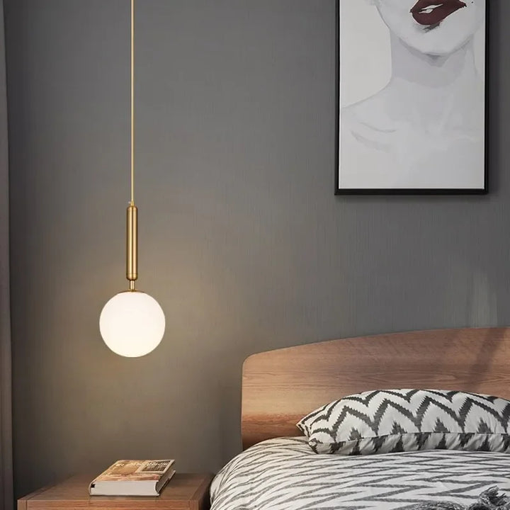 Modern Luxurious LED Pendant Light – Gold Ball Lampshade Hanging Light Fixture for Dining, Living Room, and Bedroom Décor | Kalsten