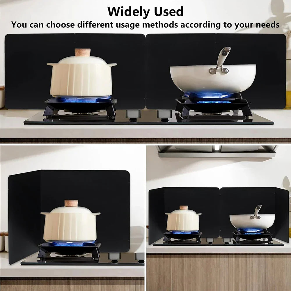 Kalsten | Foldable Stainless Steel Grease Splash Guard 2-Sided Oil Protector – CookShield