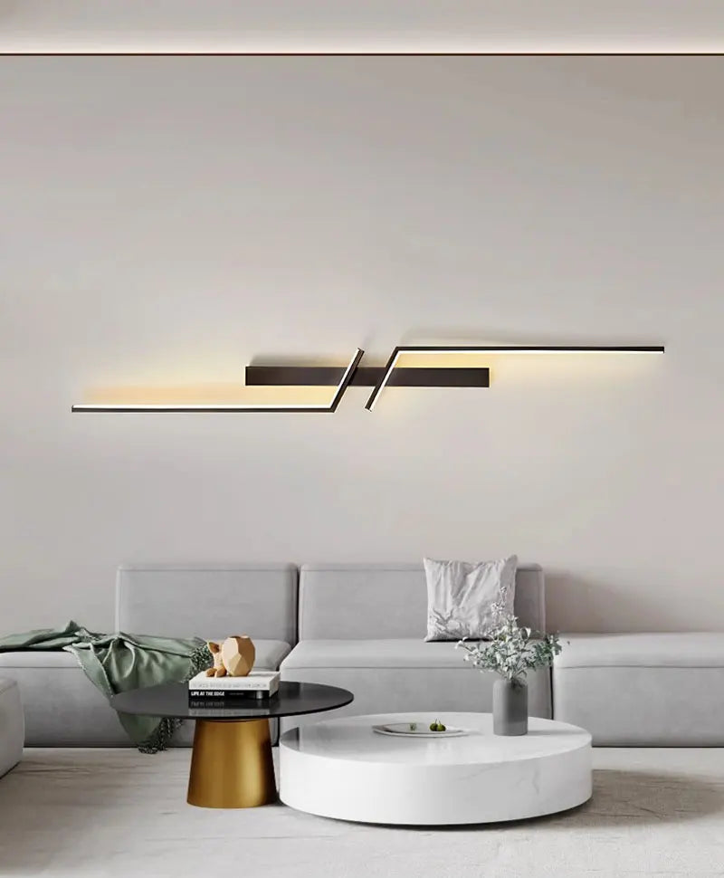 Nordic Black and Gold LED Wall Sconce – Modern Wall Light Fixture for Bedroom, TV Background, Stairs, and Indoor Spaces | Kalsten