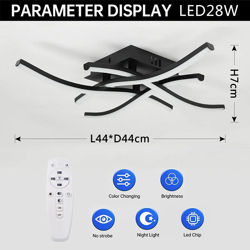 Modern LED Ceiling Lamp for Living Room, Dining Room, Bedroom, and Balcony | Kalsten
