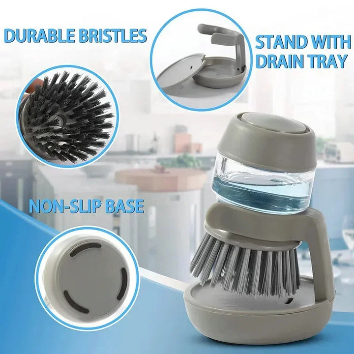 Dish brush with soap dispenser & holder | Eco-friendly plastic | Kalsten