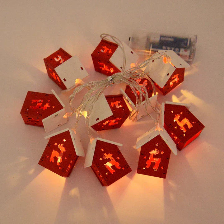 Bright Wooden Christmas Tree Decoration – LED String Lights for Festive Illumination | Kalsten