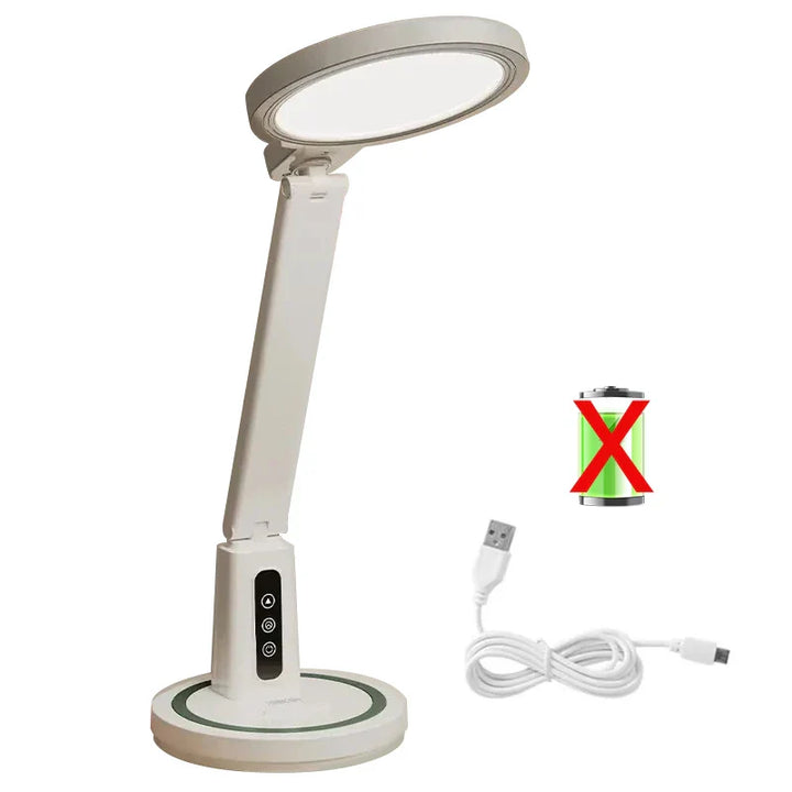 LED Clock Table Lamp – Dimmable, Foldable, and USB Rechargeable Desk Lamp for Eye Protection | Kalsten