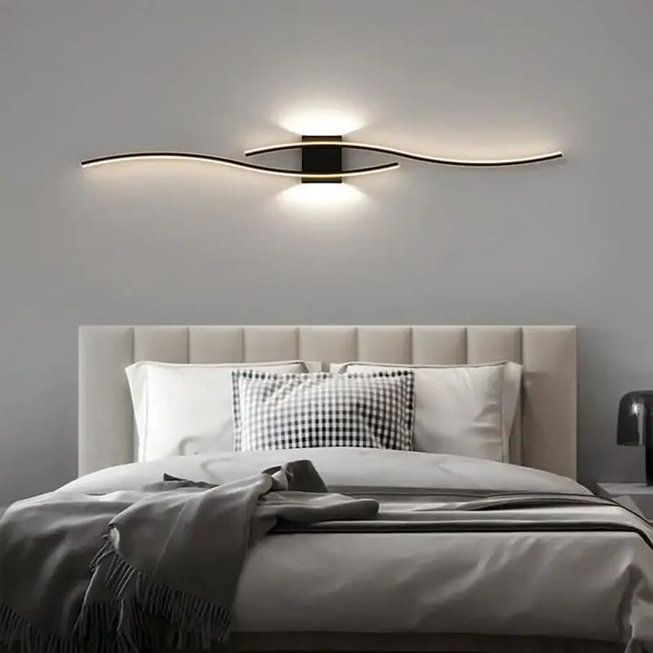 Modern LED Wall Lamp – Black, White, and Gold Wall Light Sconce for Living Room, Bedroom, Bedside, and Decorative Lighting | Kalsten