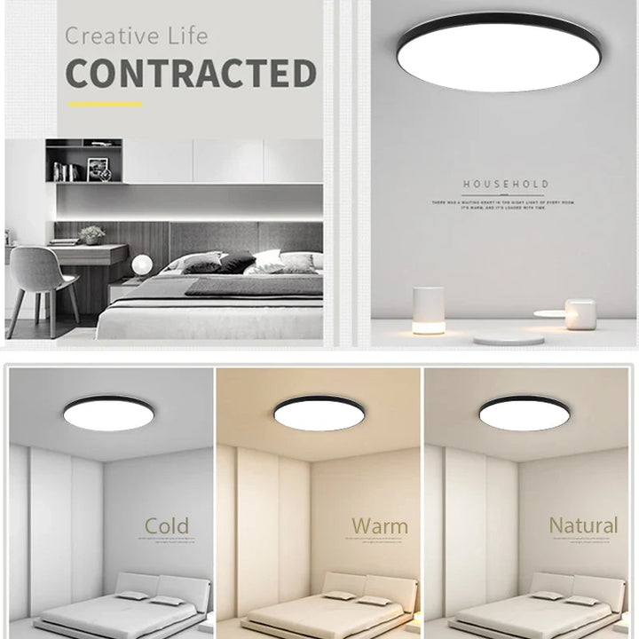 Modern LED Ceiling Lamp – 18W/30W/40W/72W Round Ceiling Light for Living Room, Bedroom, Kitchen, and Bathroom | Kalsten