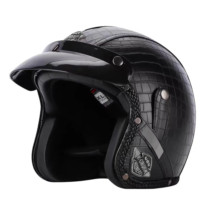 Noxord | Retro Motorcycle Helmet – Kael – (Open Face 3/4)