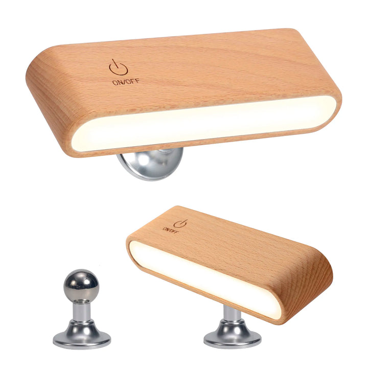 Rotatable Magnetic Wooden Rechargeable LED Night Lamp | Noxord