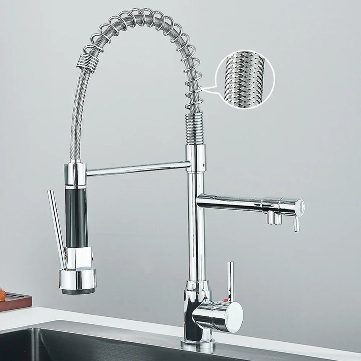 Faucet with Double Spout – High-Quality Faucet for Flexible Washing, Swivable, Ideal for Modern Kitchens, Easy to Clean and Simple Installation | Kalsten