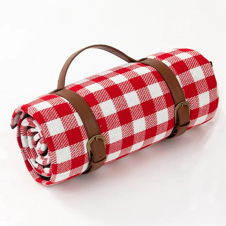 Picnic blanket water-repellent with leather carrying strap | Kalsten