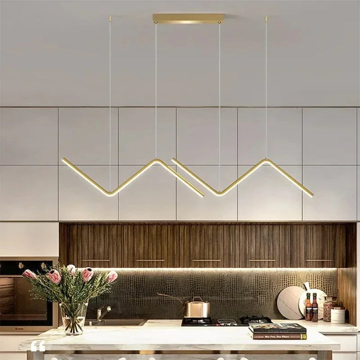 Modern LED Pendant Light – 90cm 2-Head Adjustable Fixture with Remote Control, Dimmable, for Living Room, Bedroom, Hotel, and Study | Kalsten