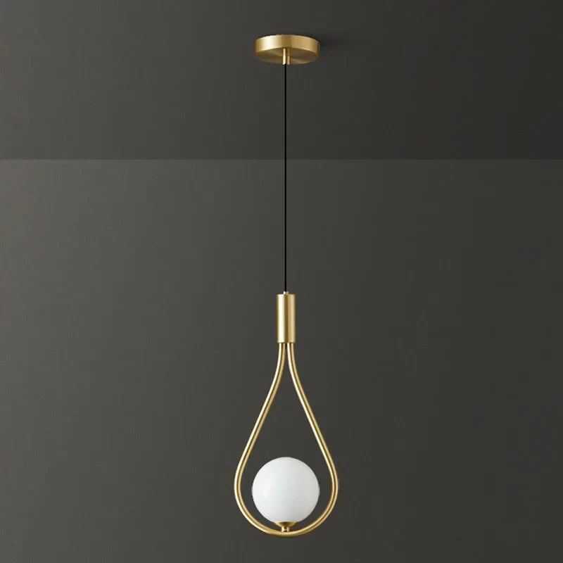 Modern LED Pendant Light – Nordic Frosted Glass Ball Chandelier with G9 Bulb for Bedroom, Living Room, and Dining Room | Kalsten