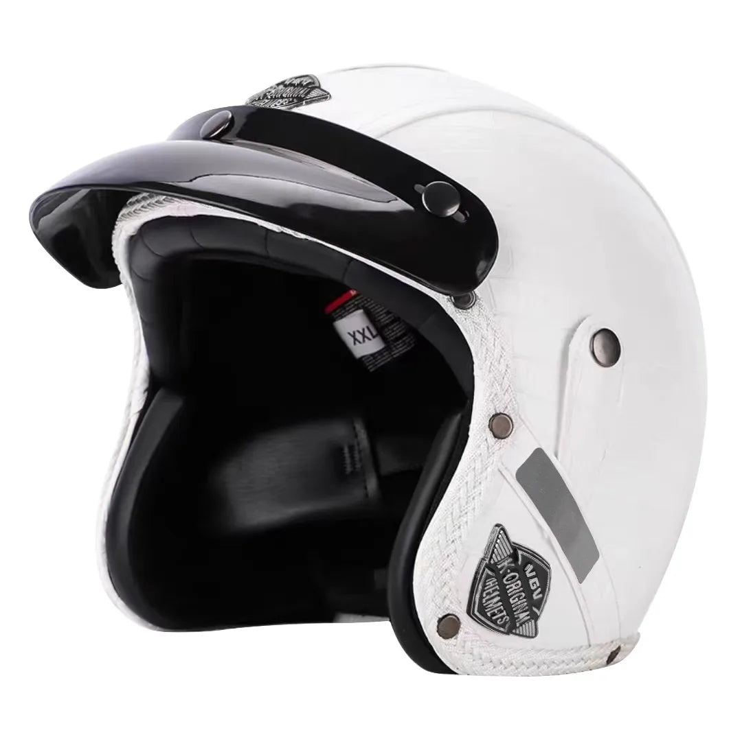 Noxord | Retro Motorcycle Helmet – Kael – (Open Face 3/4)