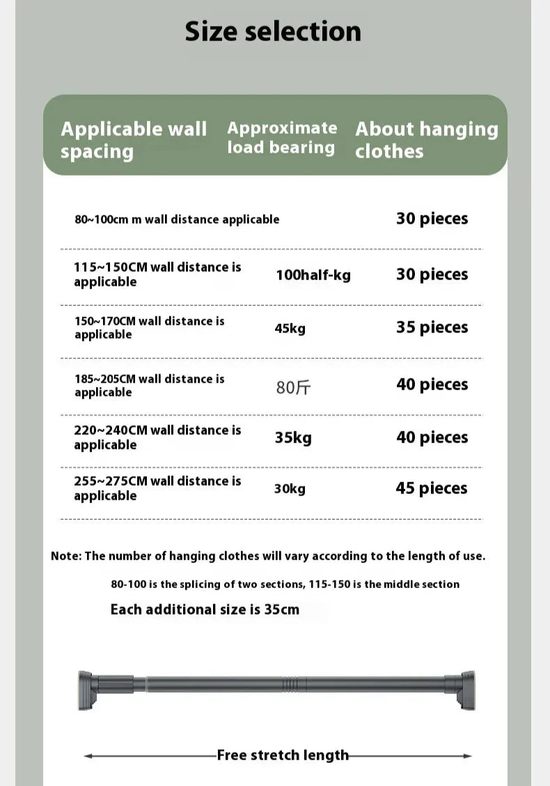 Kalsten | Drill-Free Telescopic Hanger Rod
