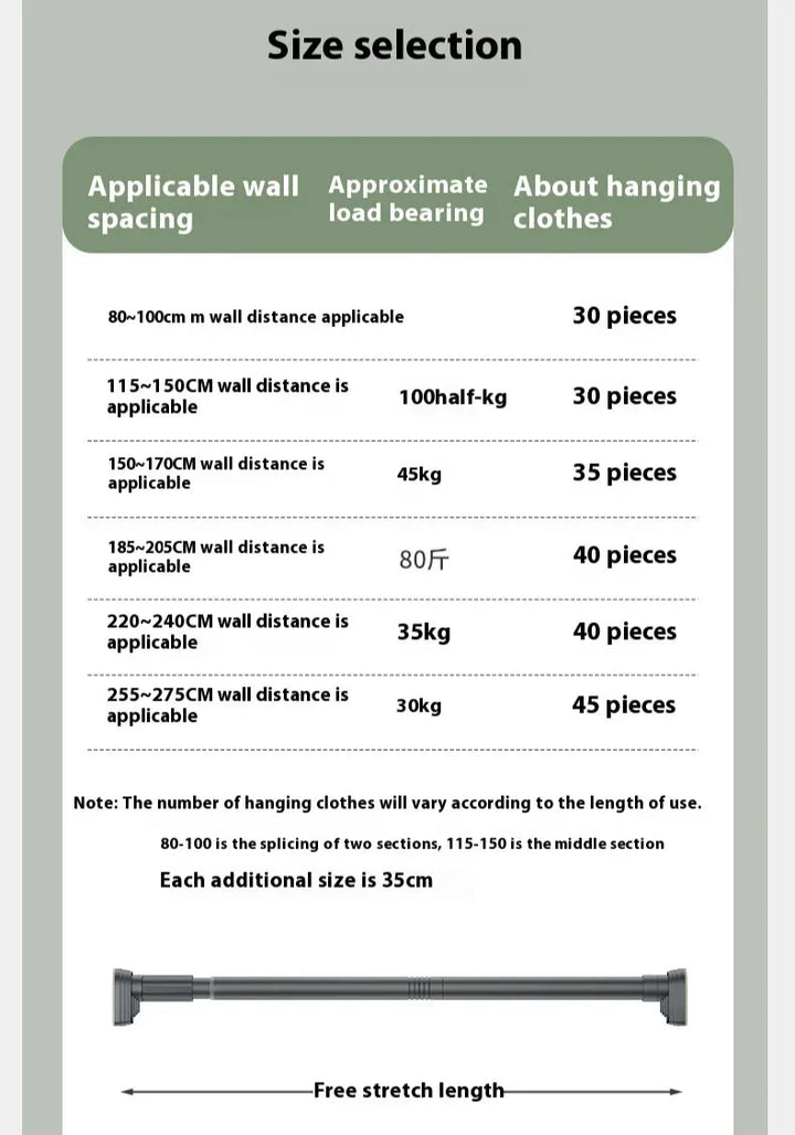 Kalsten | Drill-Free Telescopic Hanger Rod